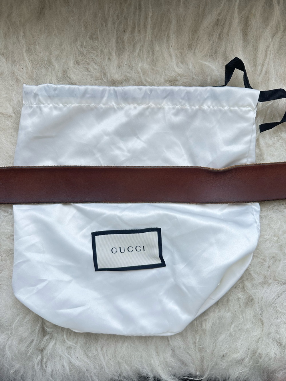 Gucci Brown Leather Belt with Gold Double G Buckle - Picture 3 of 7